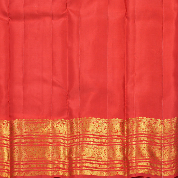Hayagrivas Handloom Manthalir Kanjivaram Silk Saree with Red Border KBF680G3-2