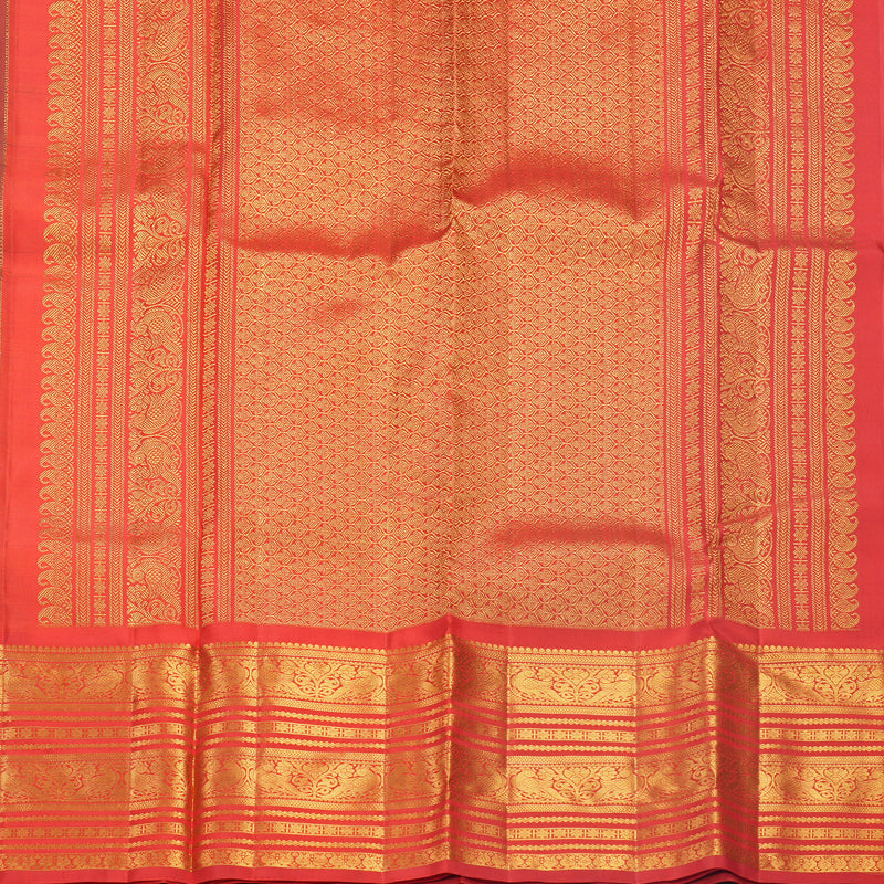 Hayagrivas Handloom Manthalir Kanjivaram Silk Saree with Red Border KBF680G3-2