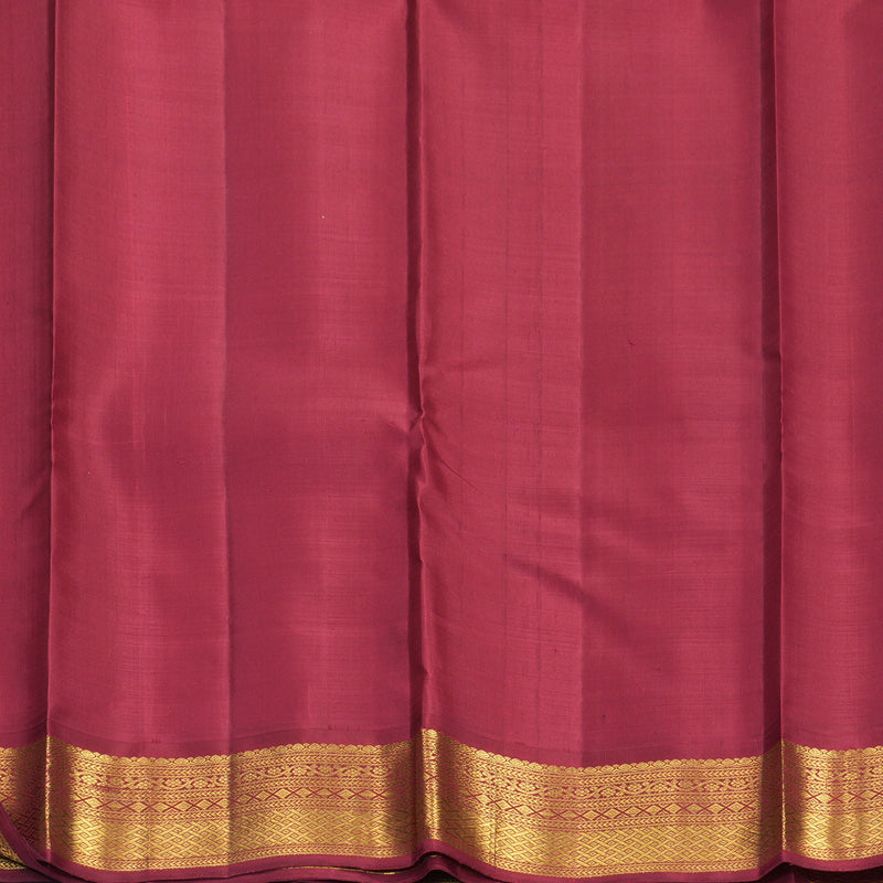 Hayagrivas Handloom Bottle Green Kanjivaram Silk Saree with Maroon Border KBF681G12-1