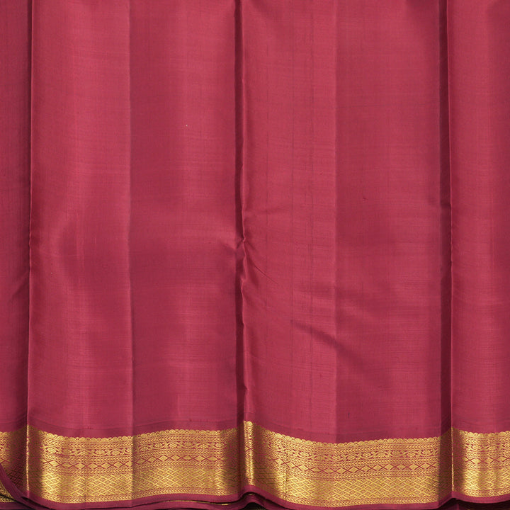 Hayagrivas Handloom Bottle Green Kanjivaram Silk Saree with Maroon Border KBF681G12-1