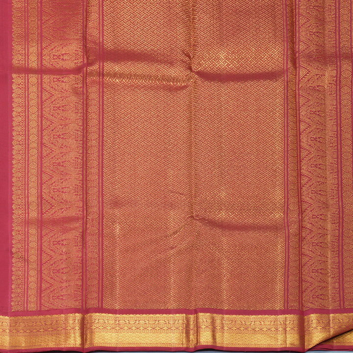 Hayagrivas Handloom Bottle Green Kanjivaram Silk Saree with Maroon Border KBF681G12-1