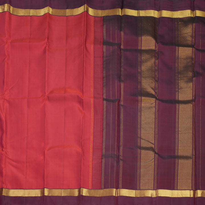 Hayagrivas Handloom Red Kanjivaram Silk Saree with Wine Maroon Border KBF681G2-1