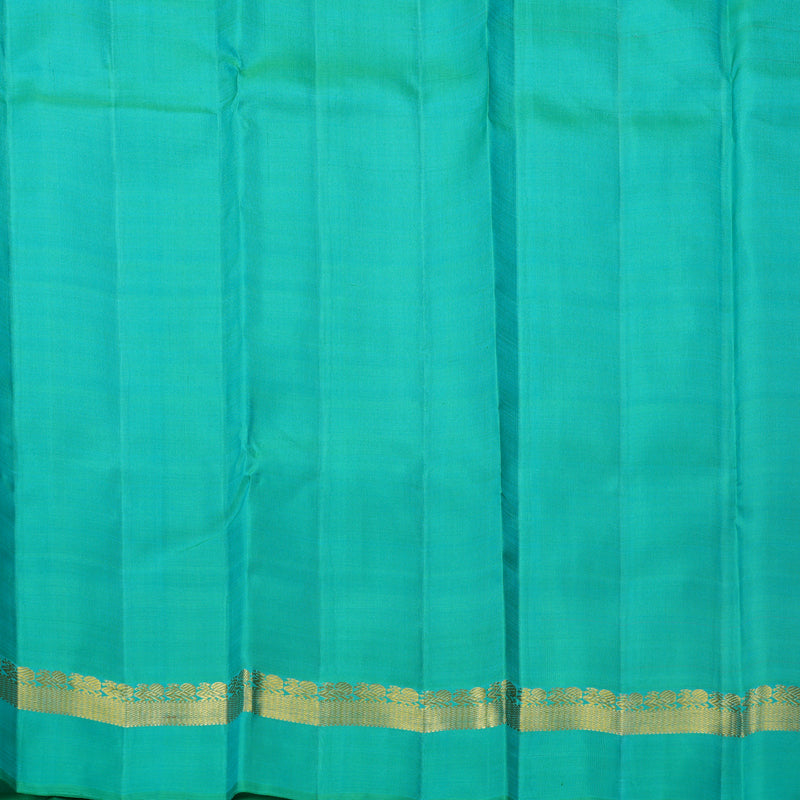 Hayagrivas Handloom Blue Kanjivaram Silk Saree with Aqua Green Border KBF681G3-1
