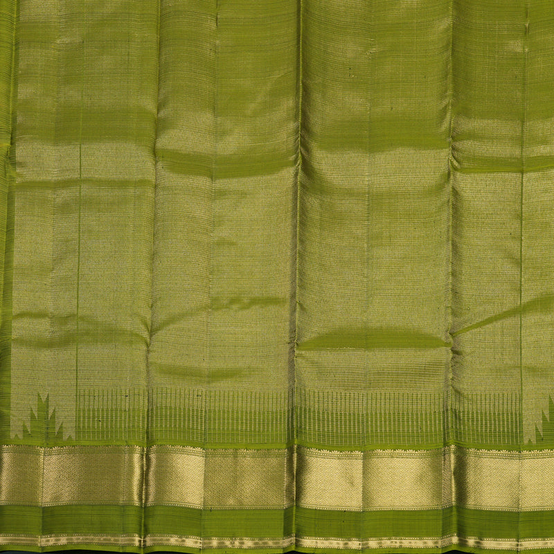 Hayagrivas Handloom Honey Shade Kanjivaram Silk Saree with Mehandi Green Border KBF682G1-2