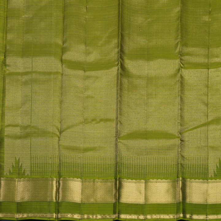 Hayagrivas Handloom Honey Shade Kanjivaram Silk Saree with Mehandi Green Border KBF682G1-2