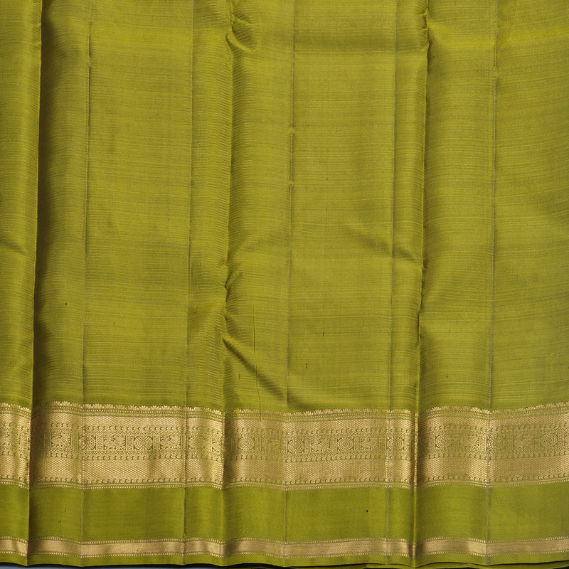 Hayagrivas Handloom Kanchana Brown Kanjivaram Silk Saree with Mehandi Green Border KBF682G1-4
