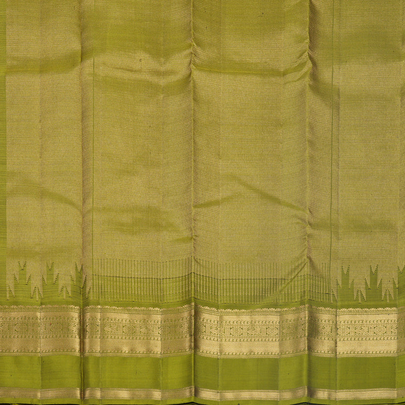 Hayagrivas Handloom Kanchana Brown Kanjivaram Silk Saree with Mehandi Green Border KBF682G1-4