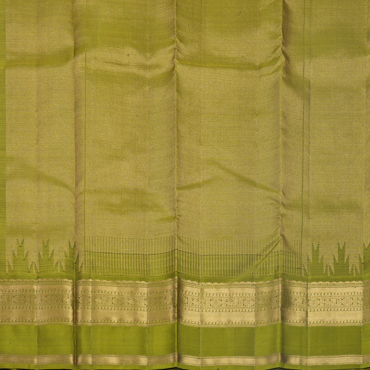 Hayagrivas Handloom Kanchana Brown Kanjivaram Silk Saree with Mehandi Green Border KBF682G1-4