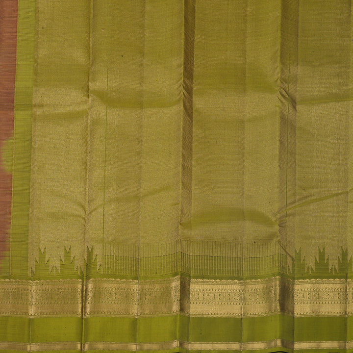 Hayagrivas Handloom Maroon Kanjivaram Silk Saree with Mehandi Green Border KBF682G1-6