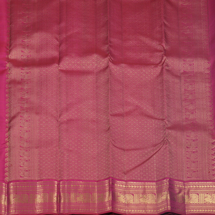 Hayagrivas Handloom Pink Kanjivaram Silk Saree KBF682G11-1