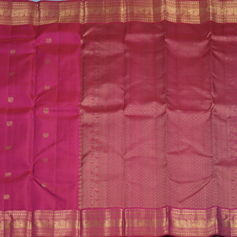 Hayagrivas Handloom Pink Kanjivaram Silk Saree KBF682G11-1