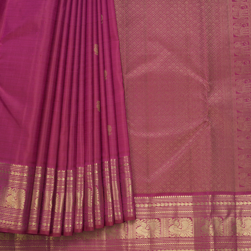 Hayagrivas Handloom Pink Kanjivaram Silk Saree KBF682G11-1