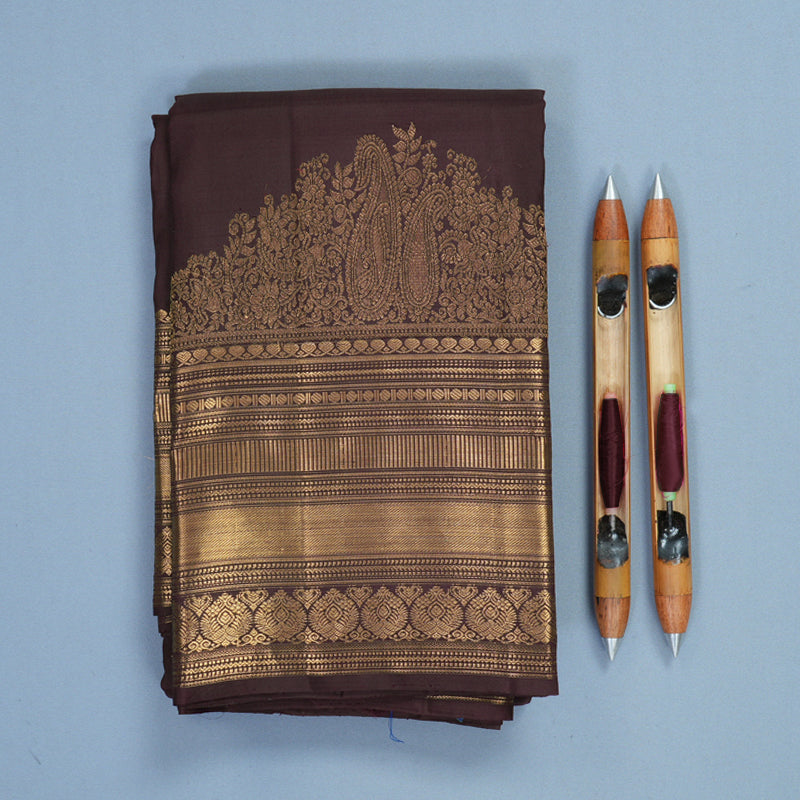 Hayagrivas Handloom Deep Jamun Kanjivaram Silk Saree KBF682G12-1