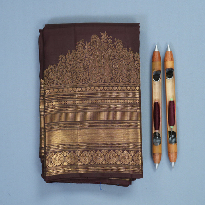 Hayagrivas Handloom Deep Jamun Kanjivaram Silk Saree KBF682G12-1