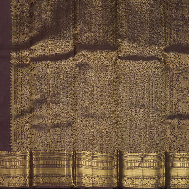 Hayagrivas Handloom Deep Jamun Kanjivaram Silk Saree KBF682G12-1
