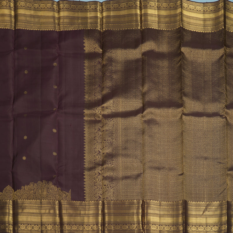 Hayagrivas Handloom Deep Jamun Kanjivaram Silk Saree KBF682G12-1