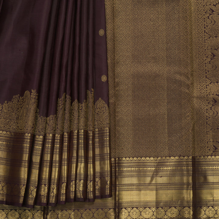 Hayagrivas Handloom Deep Jamun Kanjivaram Silk Saree KBF682G12-1