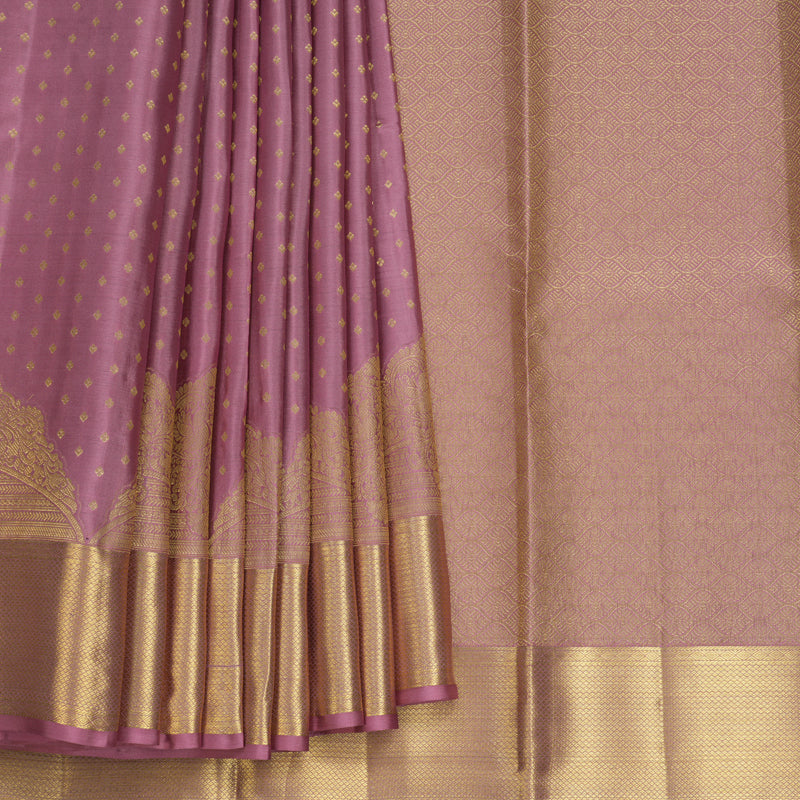 Hayagrivas Handloom Rosewood Pink Kanjivaram Silk Saree KBF682G13-1