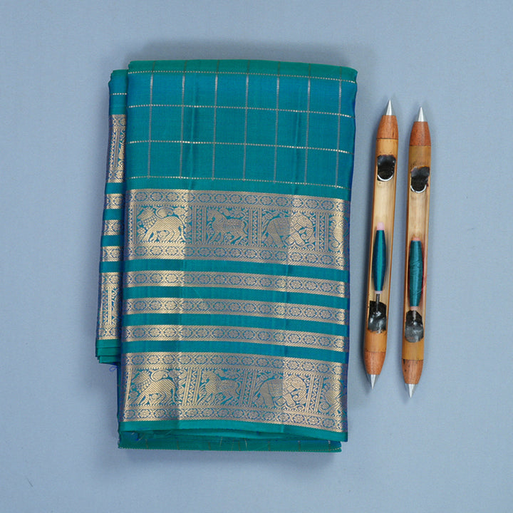 Hayagrivas Handloom Mayilkazhuthu Kanjivaram Silk Saree KBF682G14-3