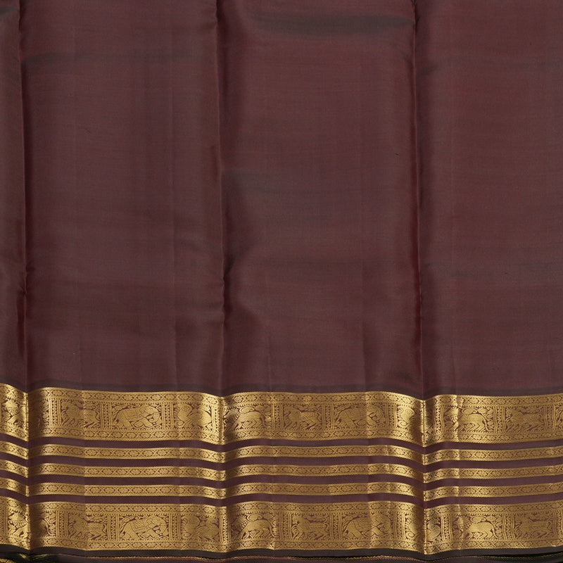 Hayagrivas Handloom Dark Maroon Kanjivaram Silk Saree KBF682G14-4