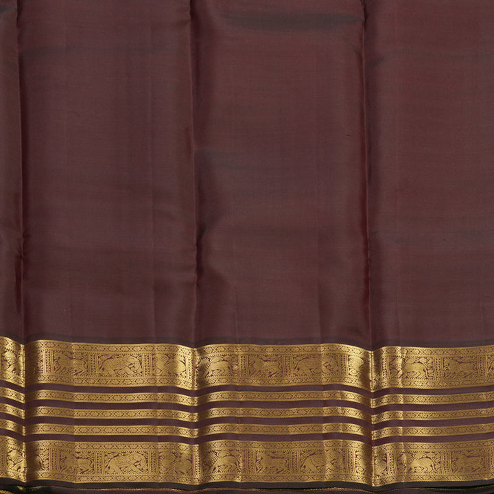 Hayagrivas Handloom Dark Maroon Kanjivaram Silk Saree KBF682G14-4