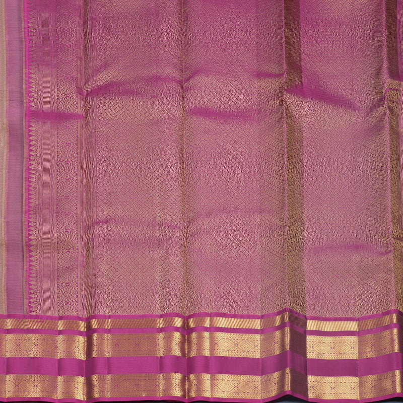 Hayagrivas Handloom Rosewood Pink Kanjivaram Silk Saree with Magenta Border KBF682G14-5