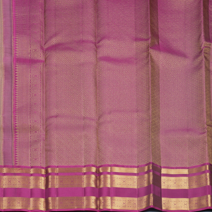 Hayagrivas Handloom Rosewood Pink Kanjivaram Silk Saree with Magenta Border KBF682G14-5