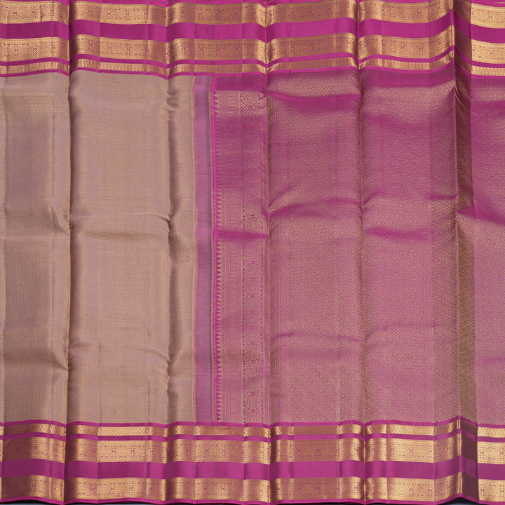 Hayagrivas Handloom Rosewood Pink Kanjivaram Silk Saree with Magenta Border KBF682G14-5