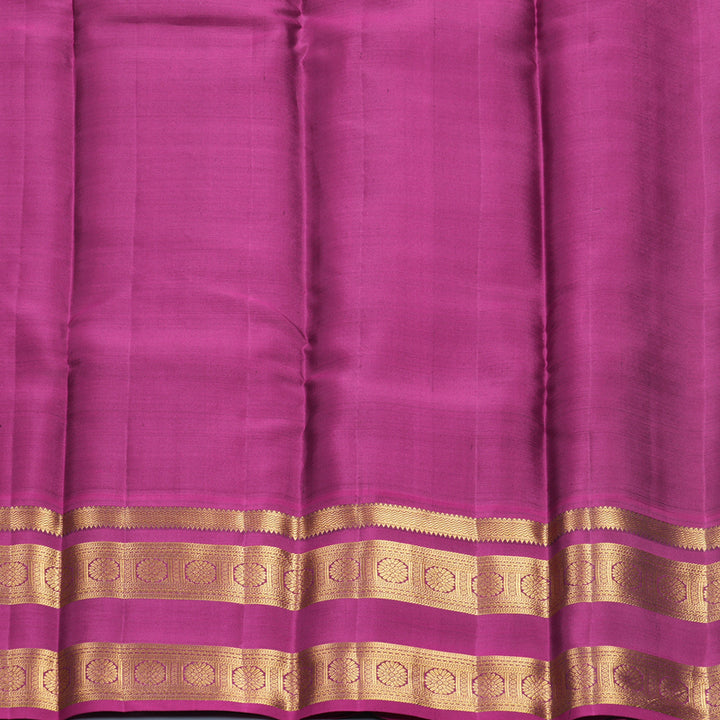 Hayagrivas Handloom Green Kanjivaram Silk Saree with Magenta Border KBF682G14-9