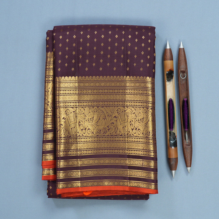 Hayagrivas Handloom Nagapazham Kanjivaram Silk Saree KBF682G15-4
