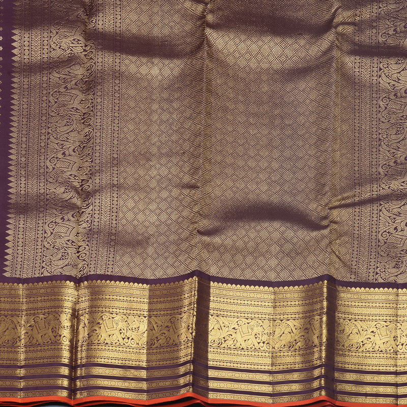 Hayagrivas Handloom Nagapazham Kanjivaram Silk Saree KBF682G15-4