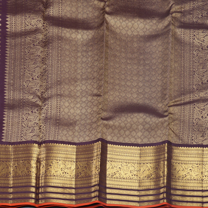 Hayagrivas Handloom Nagapazham Kanjivaram Silk Saree KBF682G15-4