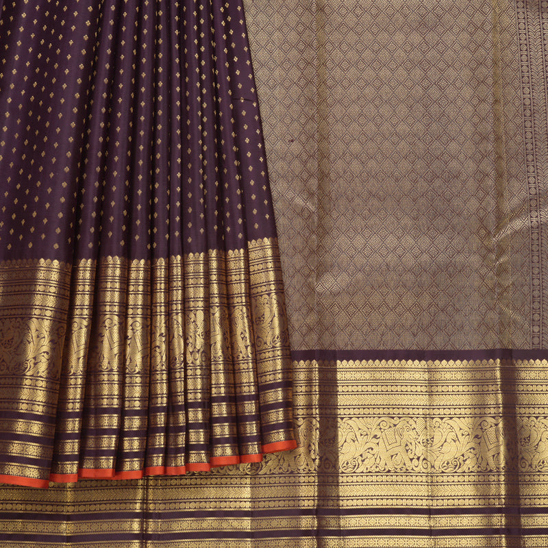 Hayagrivas Handloom Nagapazham Kanjivaram Silk Saree KBF682G15-4