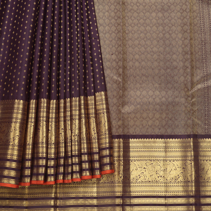 Hayagrivas Handloom Nagapazham Kanjivaram Silk Saree KBF682G15-4