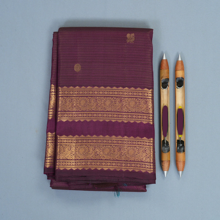 Hayagrivas Handloom Purple Kanjivaram Silk Saree KBF682G2-2
