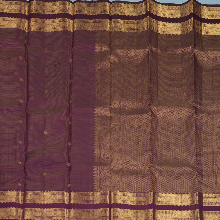 Hayagrivas Handloom Purple Kanjivaram Silk Saree KBF682G2-2