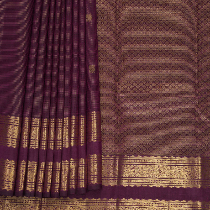 Hayagrivas Handloom Purple Kanjivaram Silk Saree KBF682G2-2