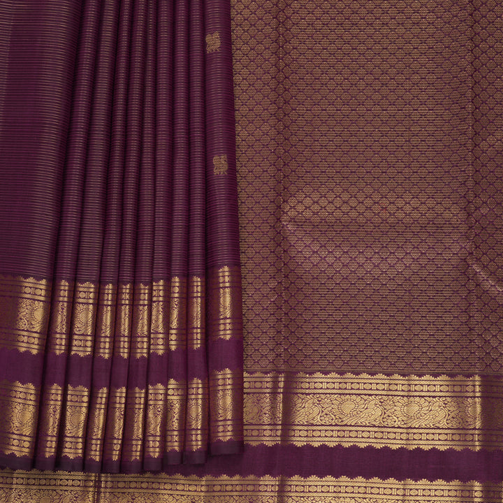 Hayagrivas Handloom Purple Kanjivaram Silk Saree KBF682G2-2