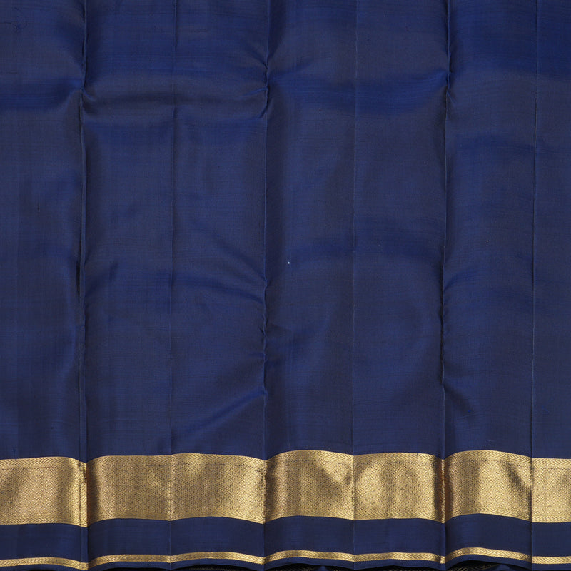 Hayagrivas Handloom Grey Kanjivaram Silk Saree with Navy Blue Border KBF682G6-3