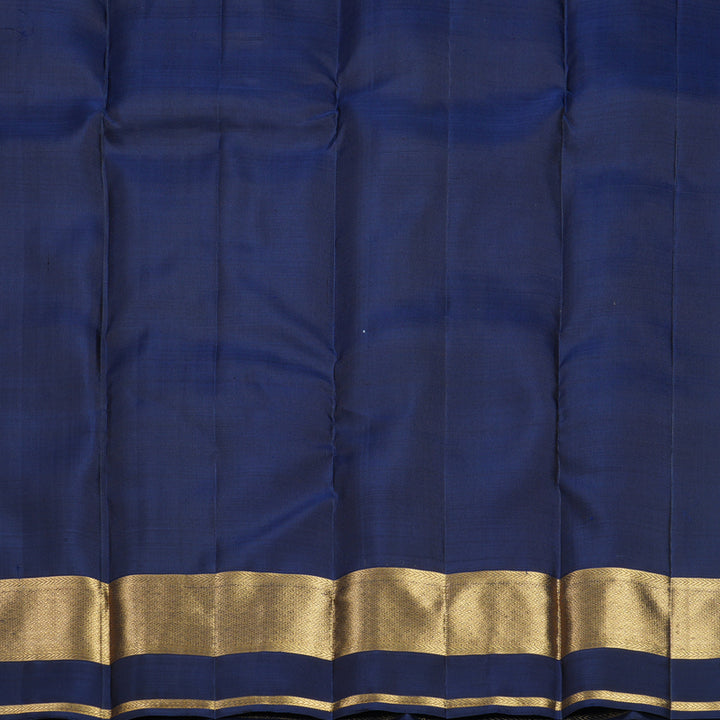 Hayagrivas Handloom Grey Kanjivaram Silk Saree with Navy Blue Border KBF682G6-3