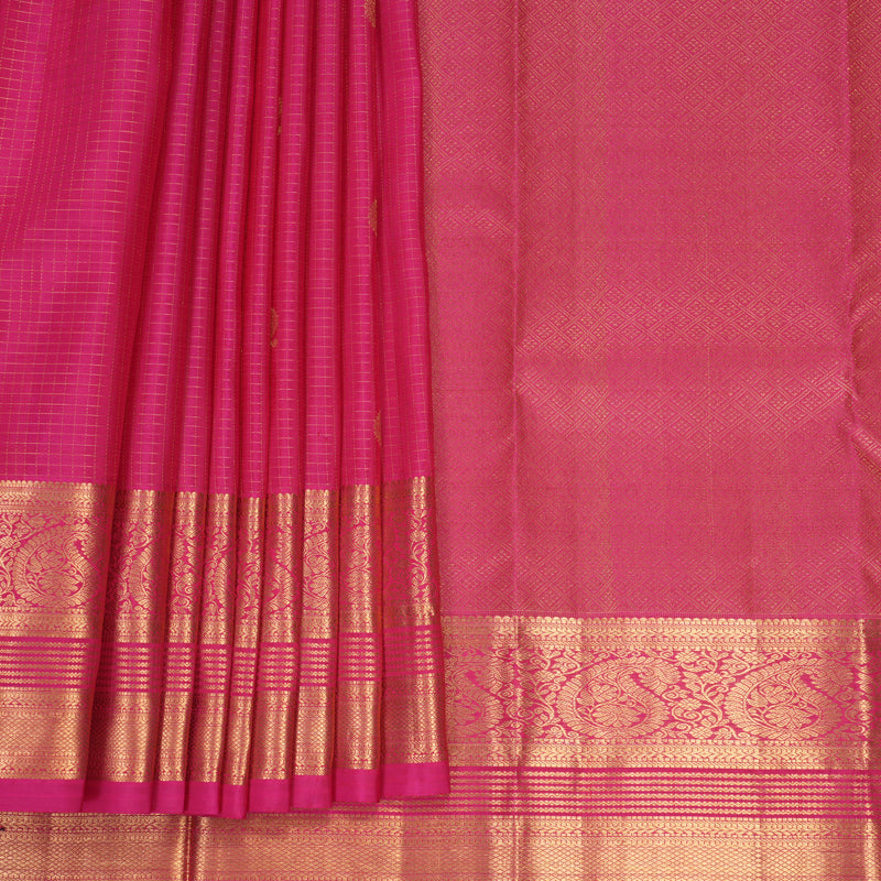 Hayagrivas Handloom Rani Pink Kanjivaram Silk Saree KBF682G6-6