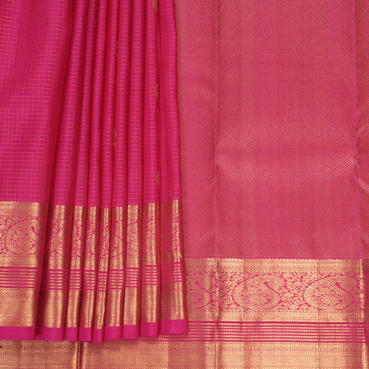 Hayagrivas Handloom Rani Pink Kanjivaram Silk Saree KBF682G6-6