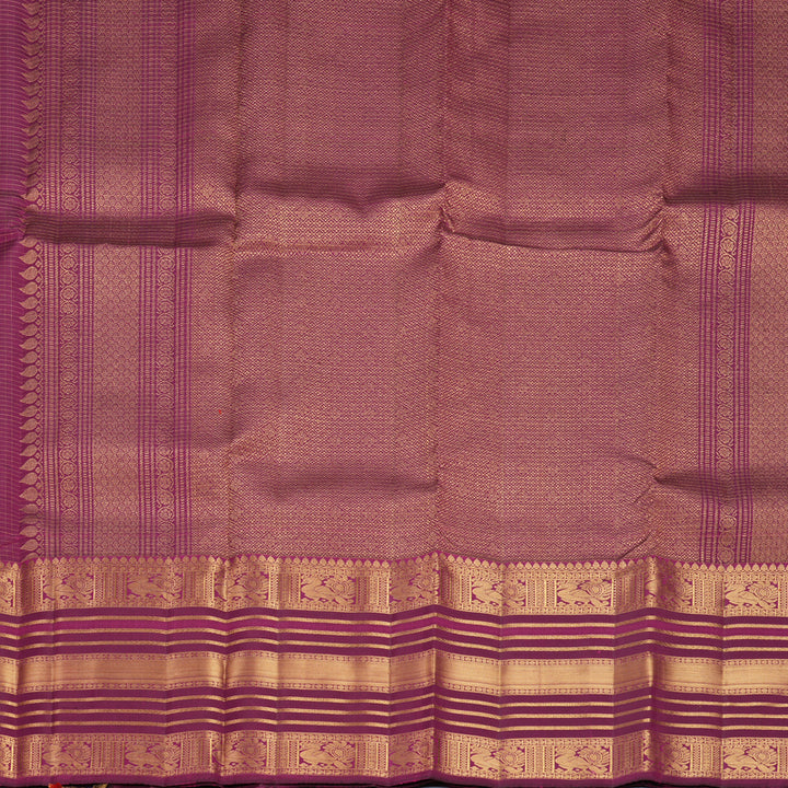 Hayagrivas Handloom Purple Kanjivaram Silk Saree KBF682G8-2