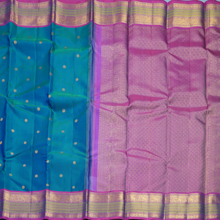 Hayagrivas Handloom Mayilkazhuthu Kanjivaram Silk Saree with Purple Border KBF683G1-1