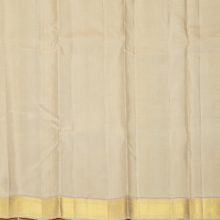 Hayagrivas Handloom Deep Nagapazham Kanjivaram Silk Saree with Cream Border KBF683G2-1