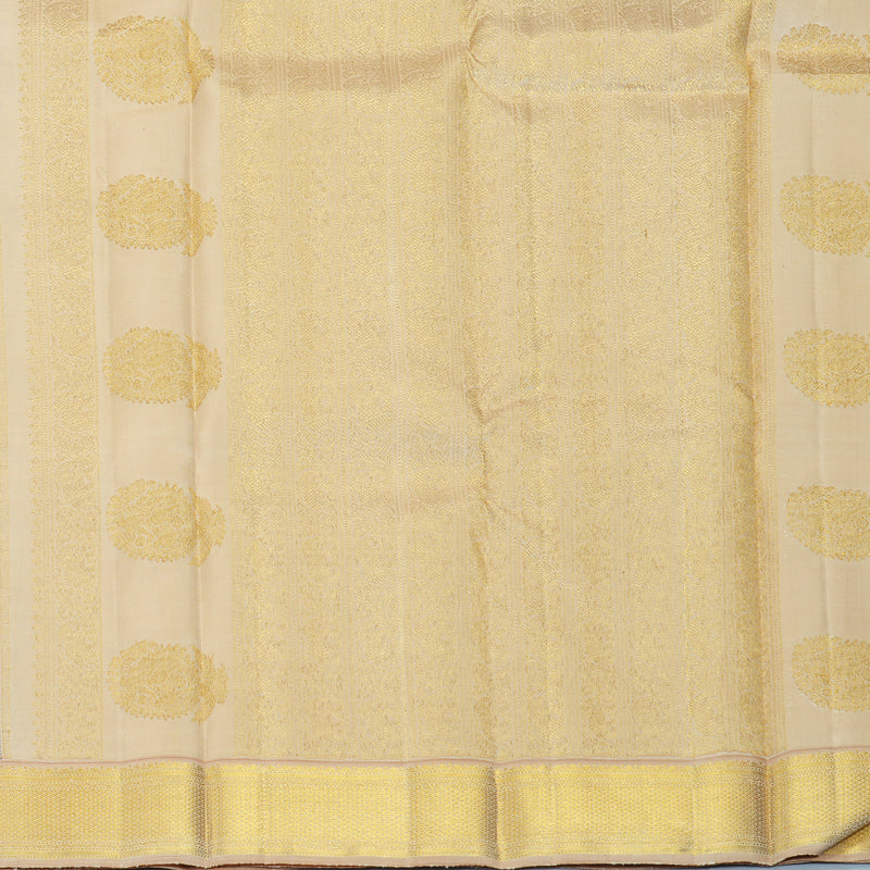 Hayagrivas Handloom Deep Nagapazham Kanjivaram Silk Saree with Cream Border KBF683G2-1