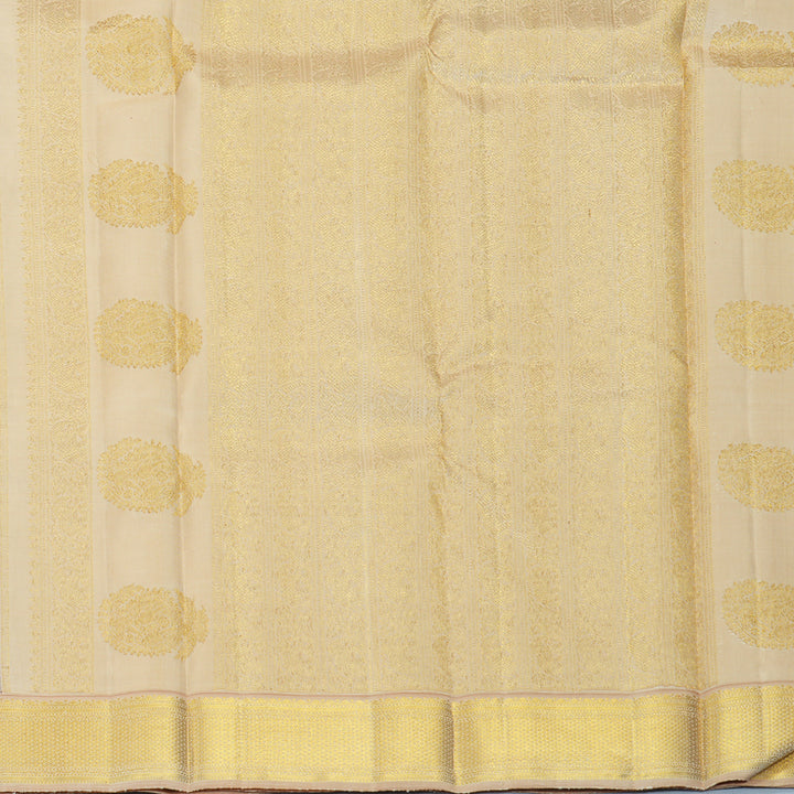 Hayagrivas Handloom Deep Nagapazham Kanjivaram Silk Saree with Cream Border KBF683G2-1