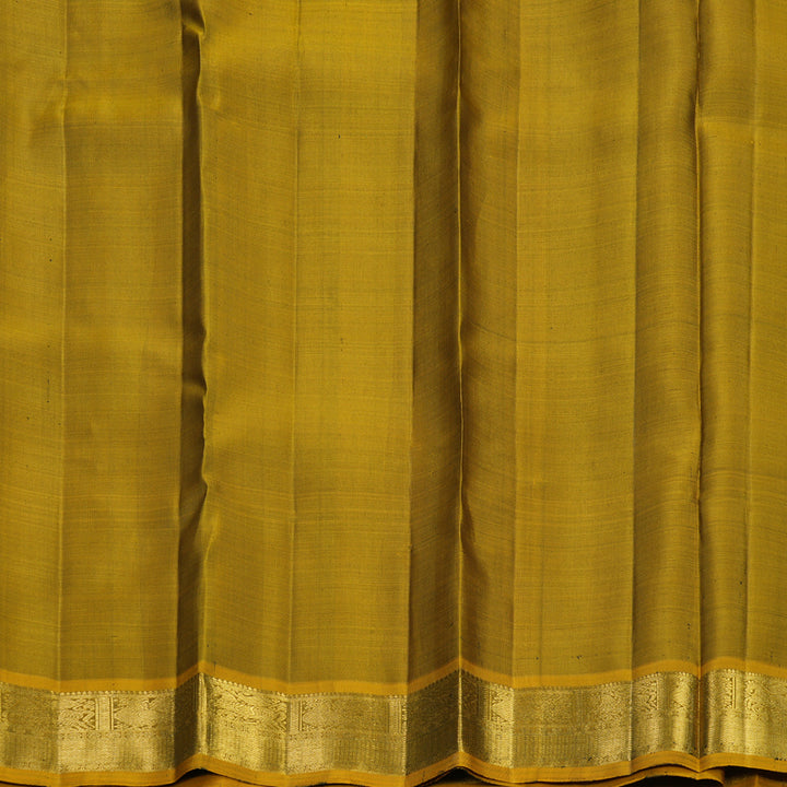 Hayagrivas Handloom MS Blue Kanjivaram Silk Saree with Sampanga Yellow Border KBF683G6-1