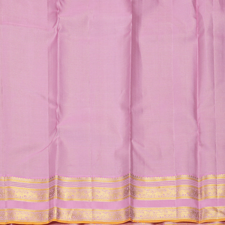 Hayagrivas Handloom Peacock Blue Kanjivaram Silk Saree with Baby Pink Border KBF686G2-1