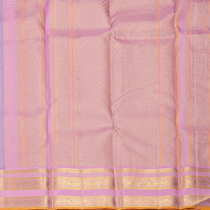 Hayagrivas Handloom Peacock Blue Kanjivaram Silk Saree with Baby Pink Border KBF686G2-1